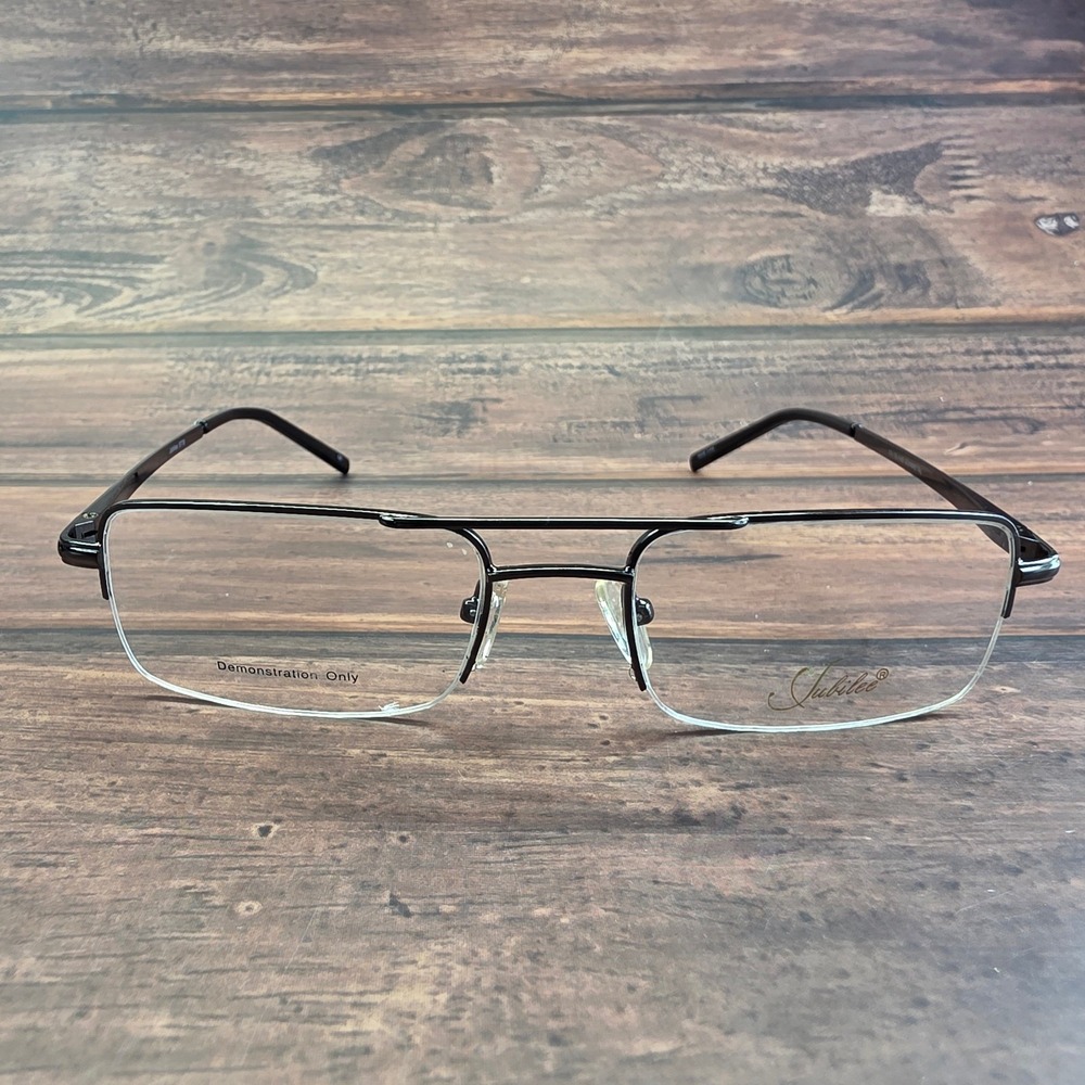 Jubilee 5778 Gunmetal Eyeglasses Semi-Rimless Double Bridge‎ Frames 53-19-145